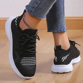 AMOZAE- - Plus Size Knitting Platform Sneakers