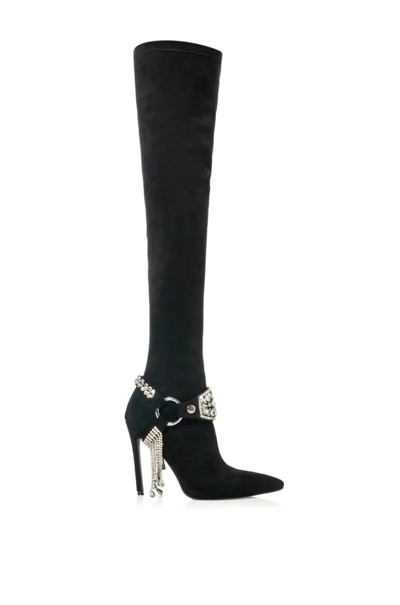 AZALEA WANG CAESAR STILETTO BOOT IN BLACK