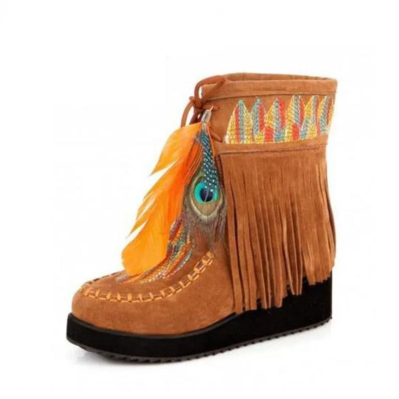 Boho Fringe Boots