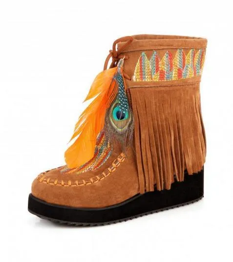 Boho Fringe Boots