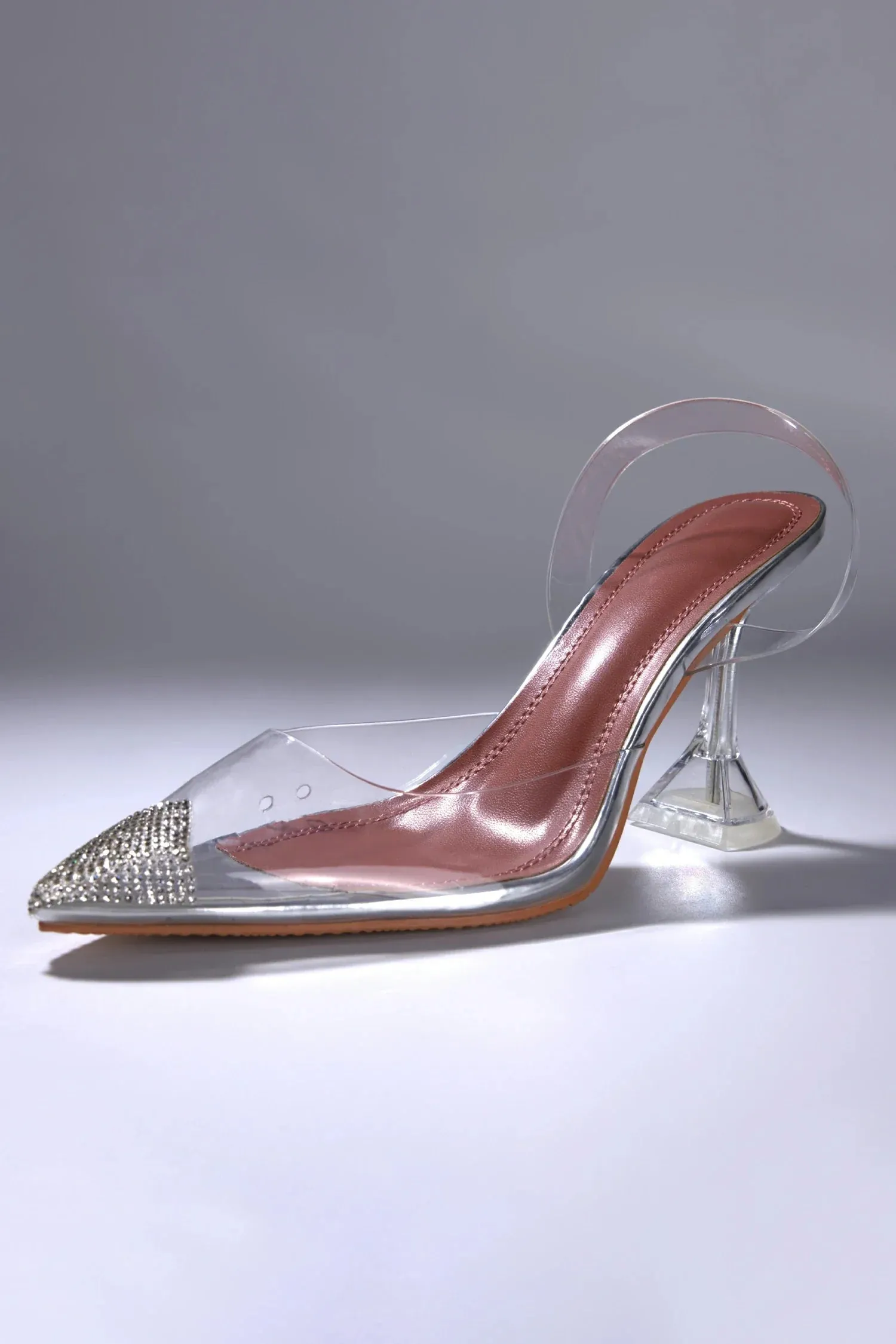 Carolyn Point Transparent Crystal Heels