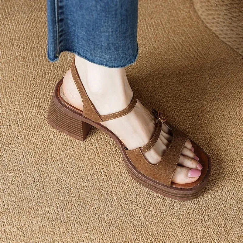 Celeste - Chic Open Toe Block Heel Sandals for Women