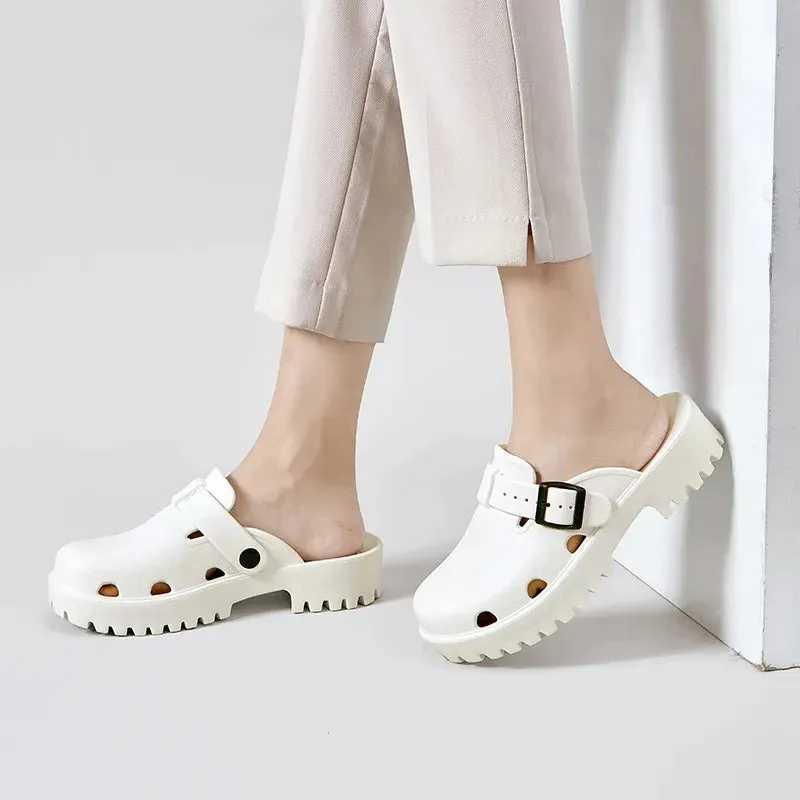 Comwarm New Heels Clogs Women EVA Sandals Platform Mules