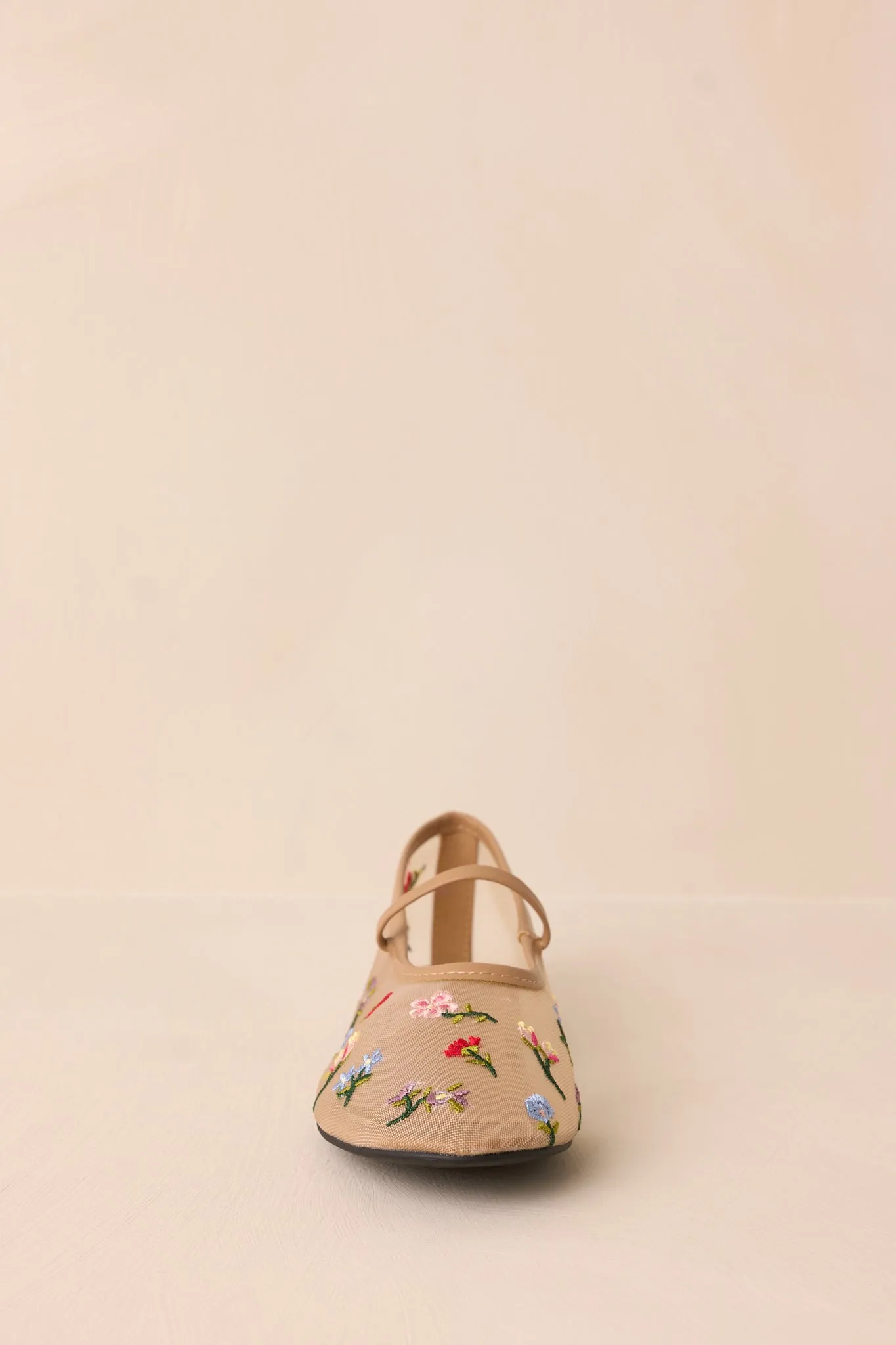 Dancing With Me Sheer Embroidered Flats