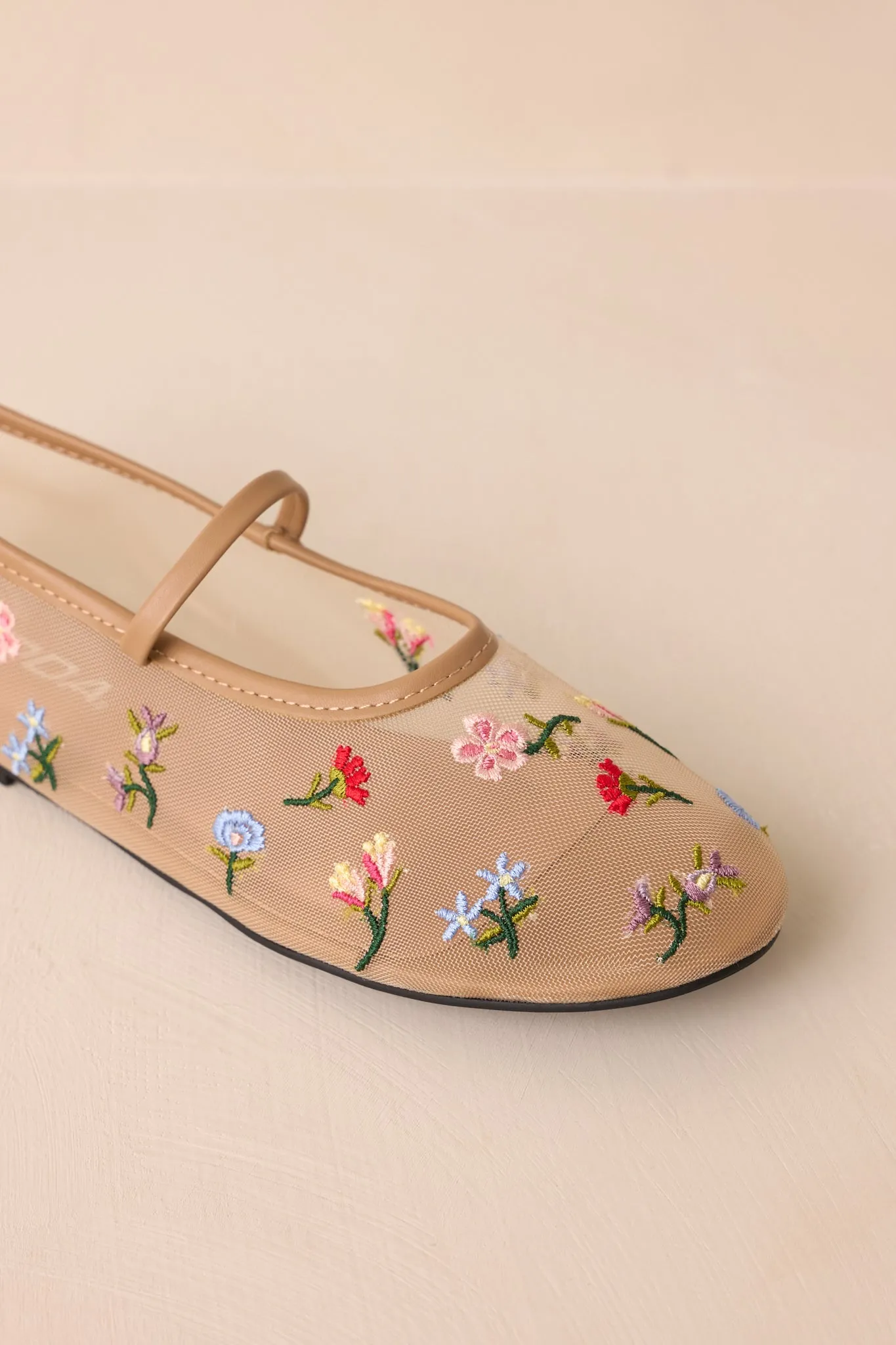 Dancing With Me Sheer Embroidered Flats