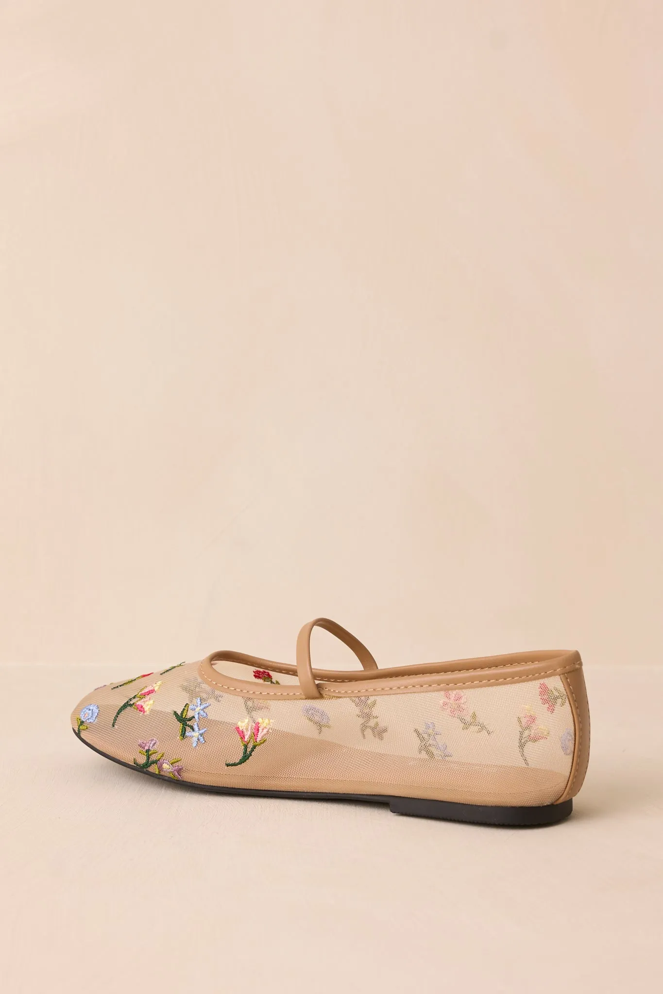 Dancing With Me Sheer Embroidered Flats