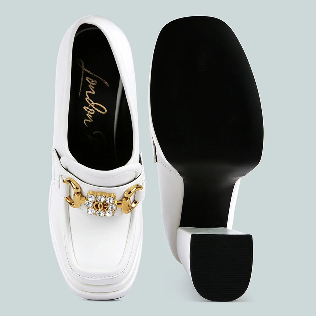 Embellished High Platform Loafers