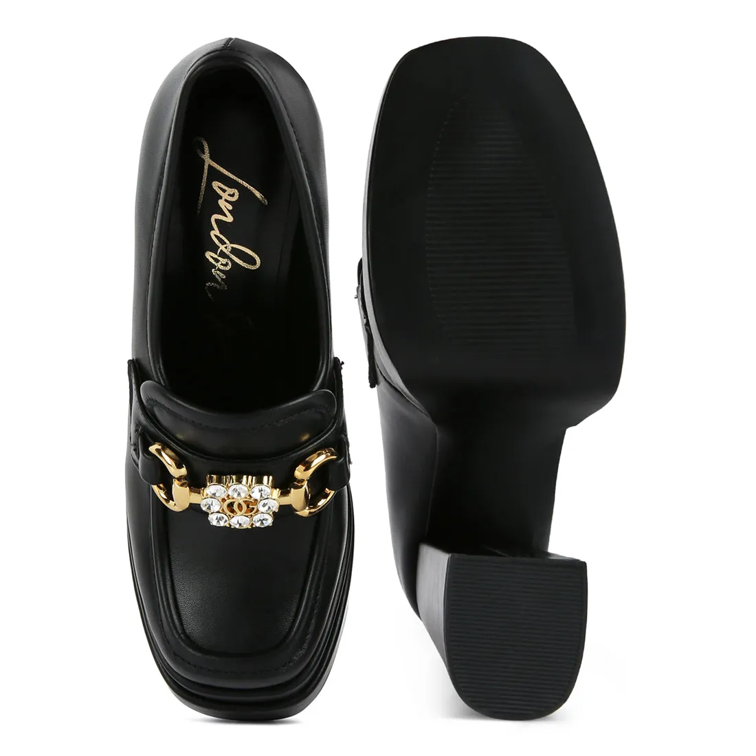 Embellished High Platform Loafers