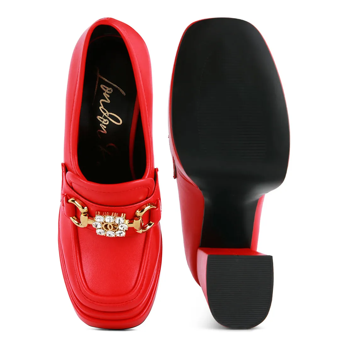 Embellished High Platform Loafers