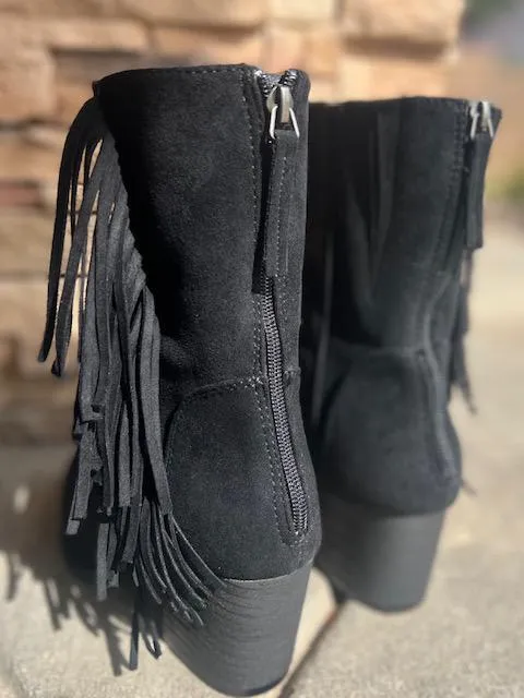 Foxie Black Fringe Boots