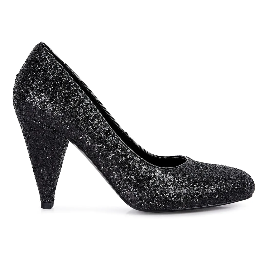 Glitter Conical Heel Pumps