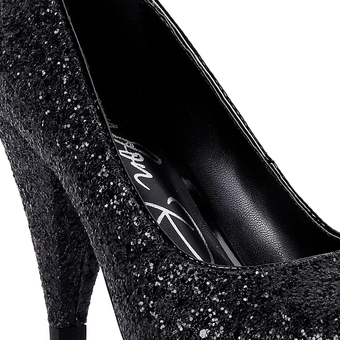 Glitter Conical Heel Pumps