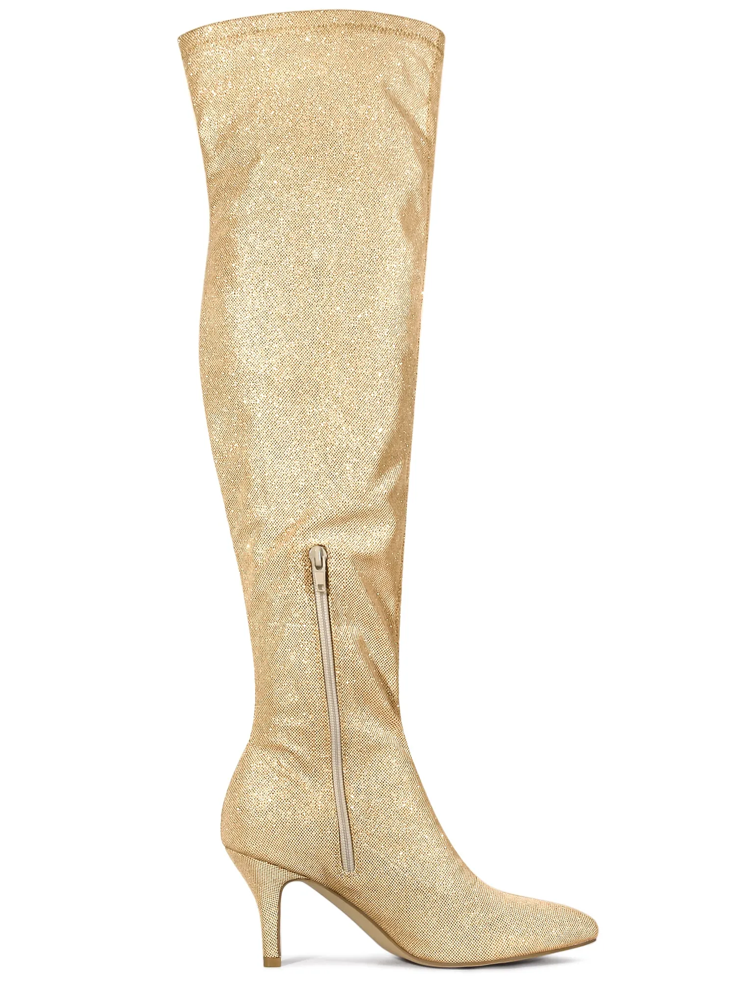 Glitter Pointed Toe Stiletto Heel Over the Knee High Boot