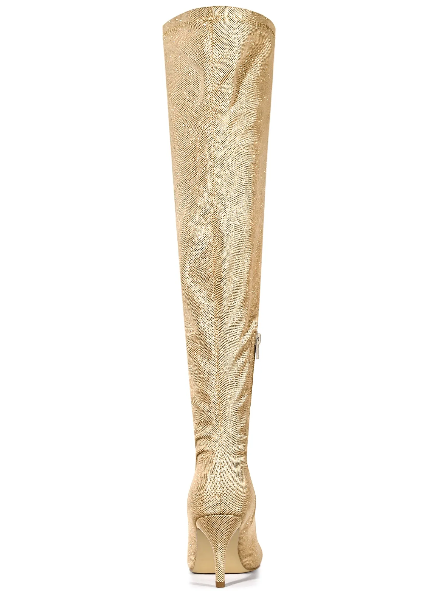 Glitter Pointed Toe Stiletto Heel Over the Knee High Boot