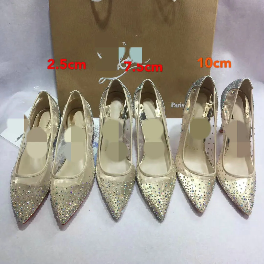 Jenny – Mesh Rhinestone Transparent High Heels