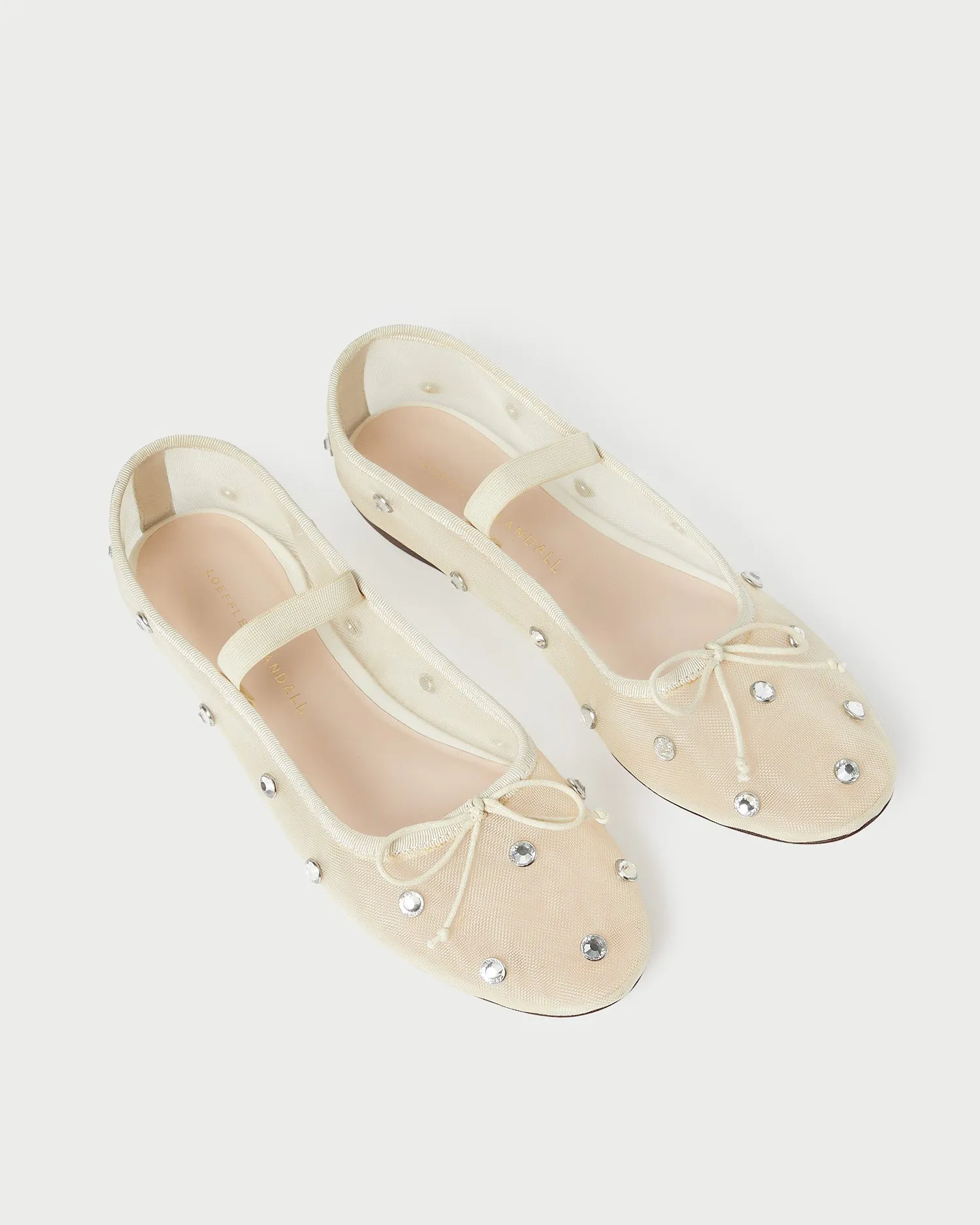 Leonie Cream/Crystal Ballet Flat