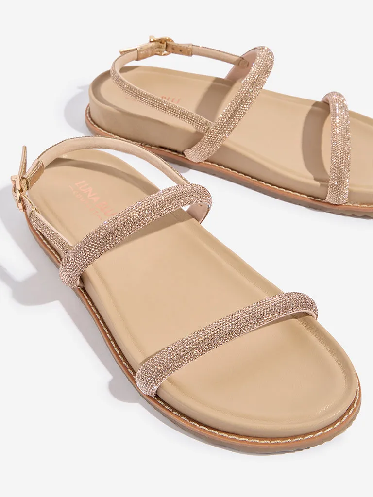 LUNA BLU Pink Diamante Comfort Sandals