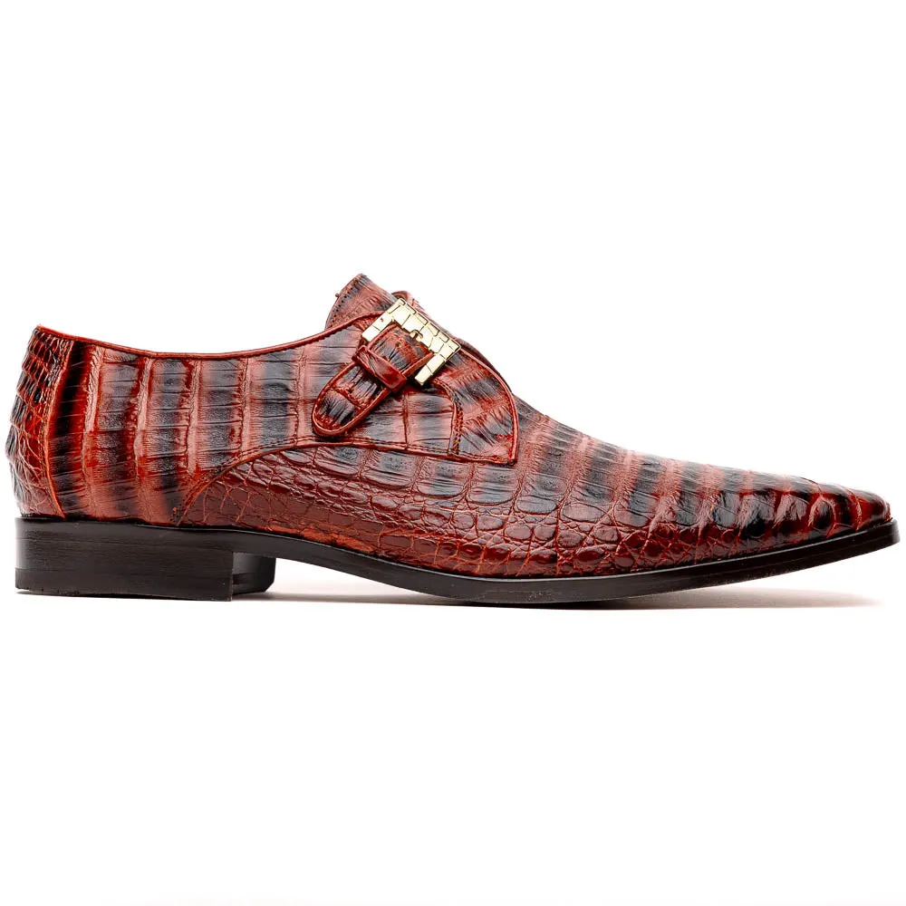 Marco Di Milano Rovigo Caiman Fuscus and Leather Rus Cognac Com