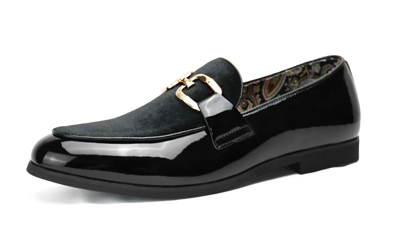 Men's Buckle-Detail Leather Loafers