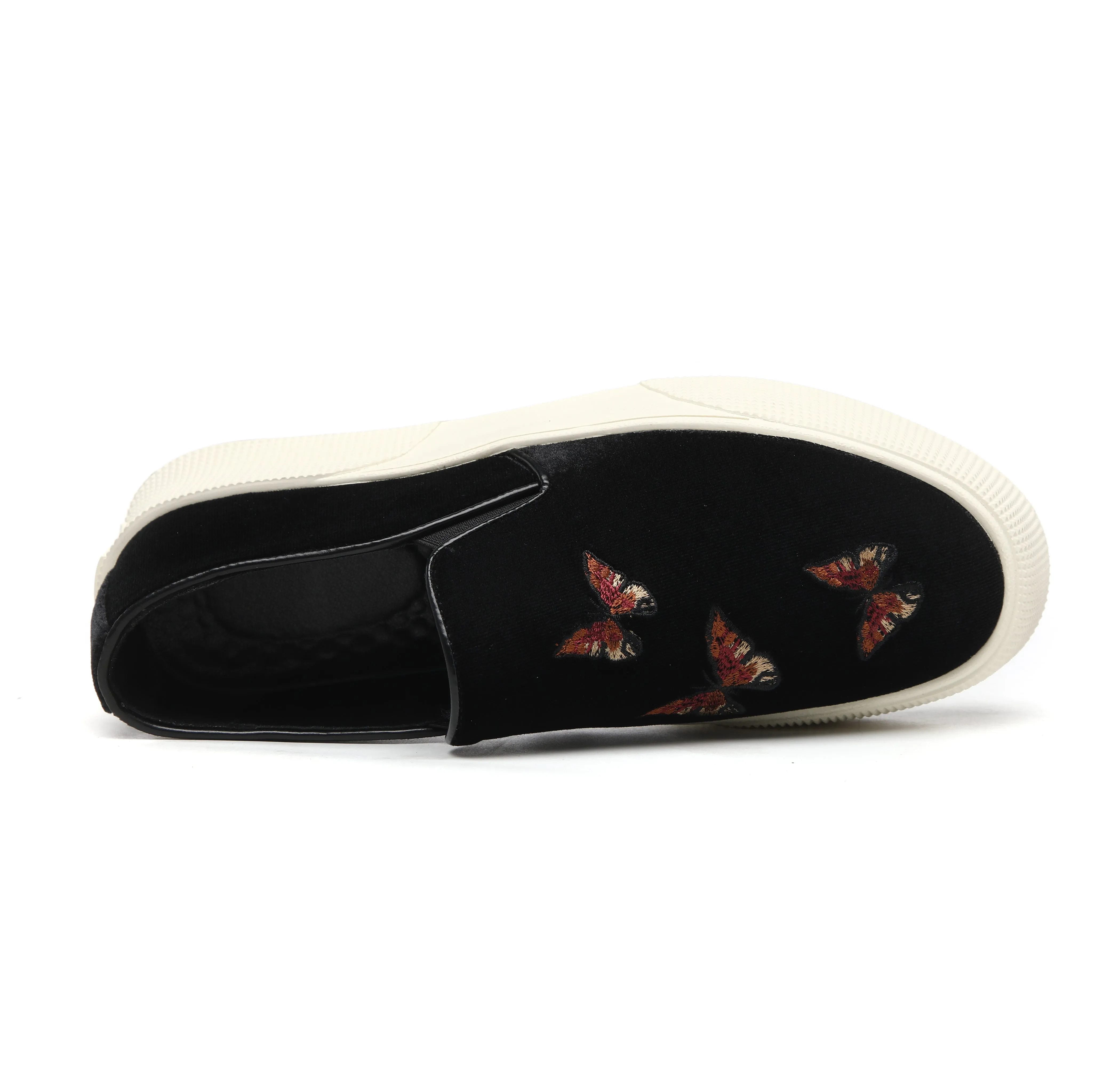 Men's Velvet Butterfly Embroidery Loafers