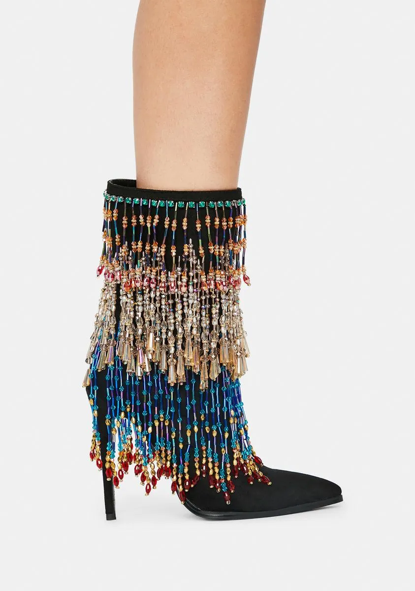 Mercy Beaded Fringe Boots