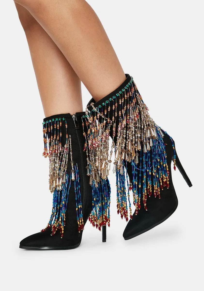 Mercy Beaded Fringe Boots