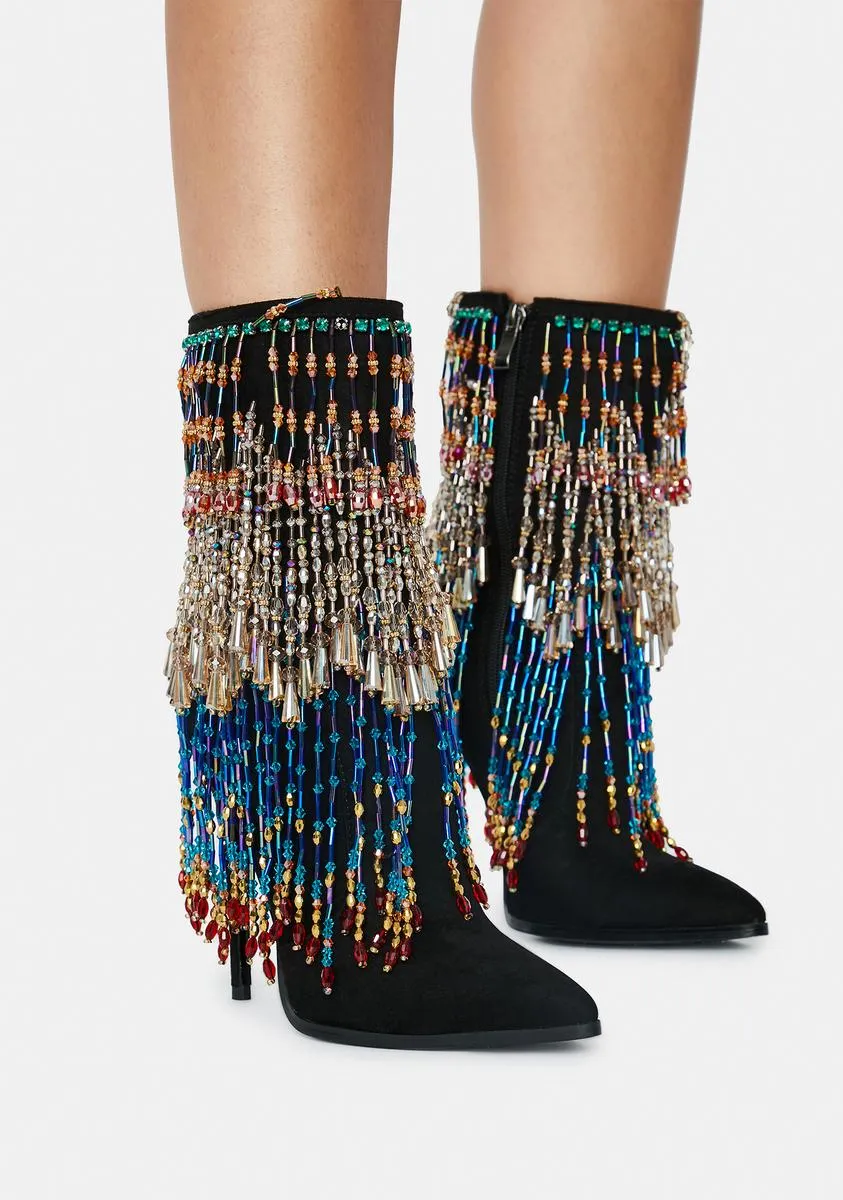 Mercy Beaded Fringe Boots