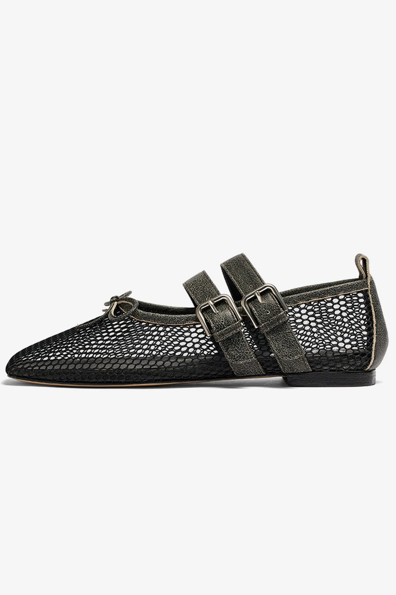 MESH BUCKLE BALLET FLATS