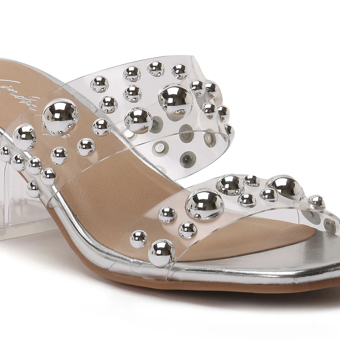 Metal Drops Transparent Slide Sandals