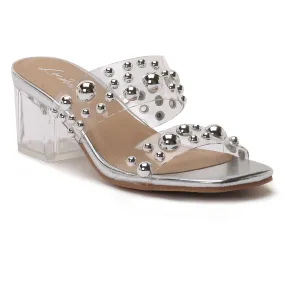 Metal Drops Transparent Slide Sandals