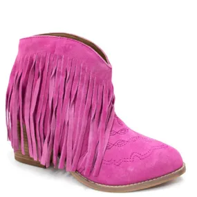 Online Exclusive | Amos Fringe Ankle Bootie in Magenta