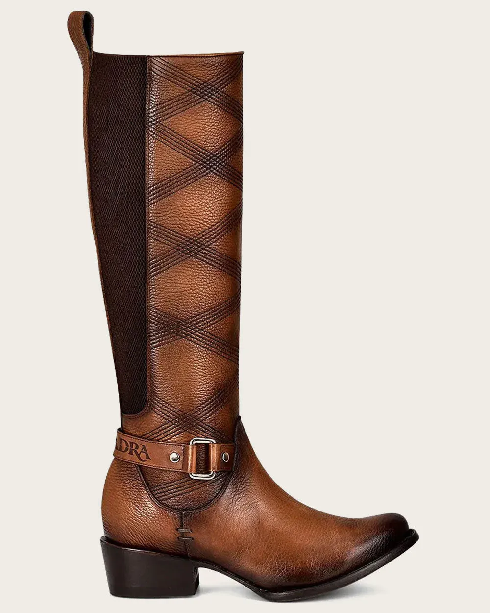 Riding style embroidered honey boot