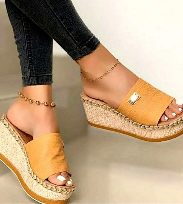 Rope Sole Wedge Sandals