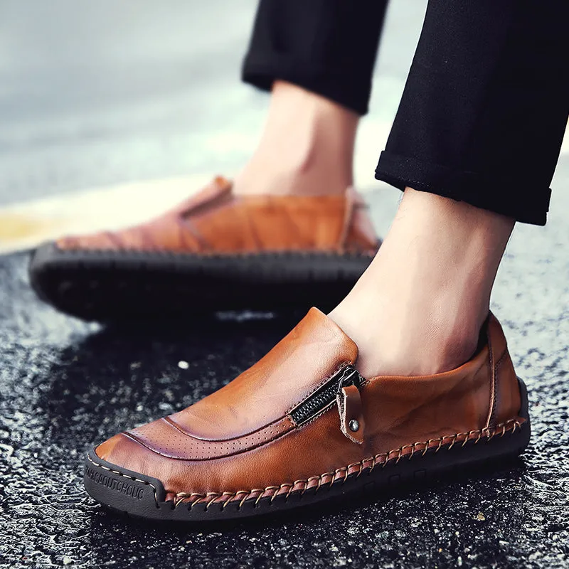 RYDER GENUINE LEATHER SLIP-ONS