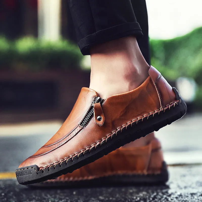 RYDER GENUINE LEATHER SLIP-ONS