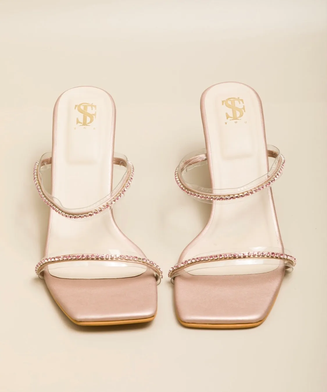 Transparent Blush Diamantine Heels