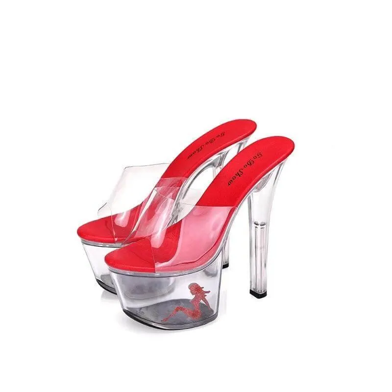 Transparent Crystal Platform High Heels