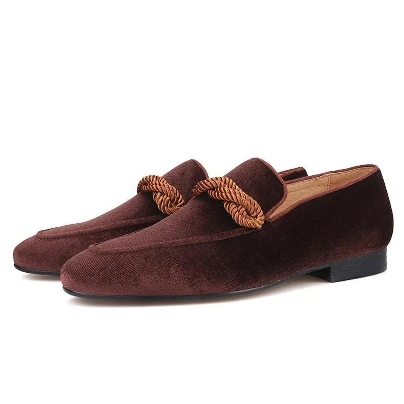 Velvet Men Loafers - Men Shoes