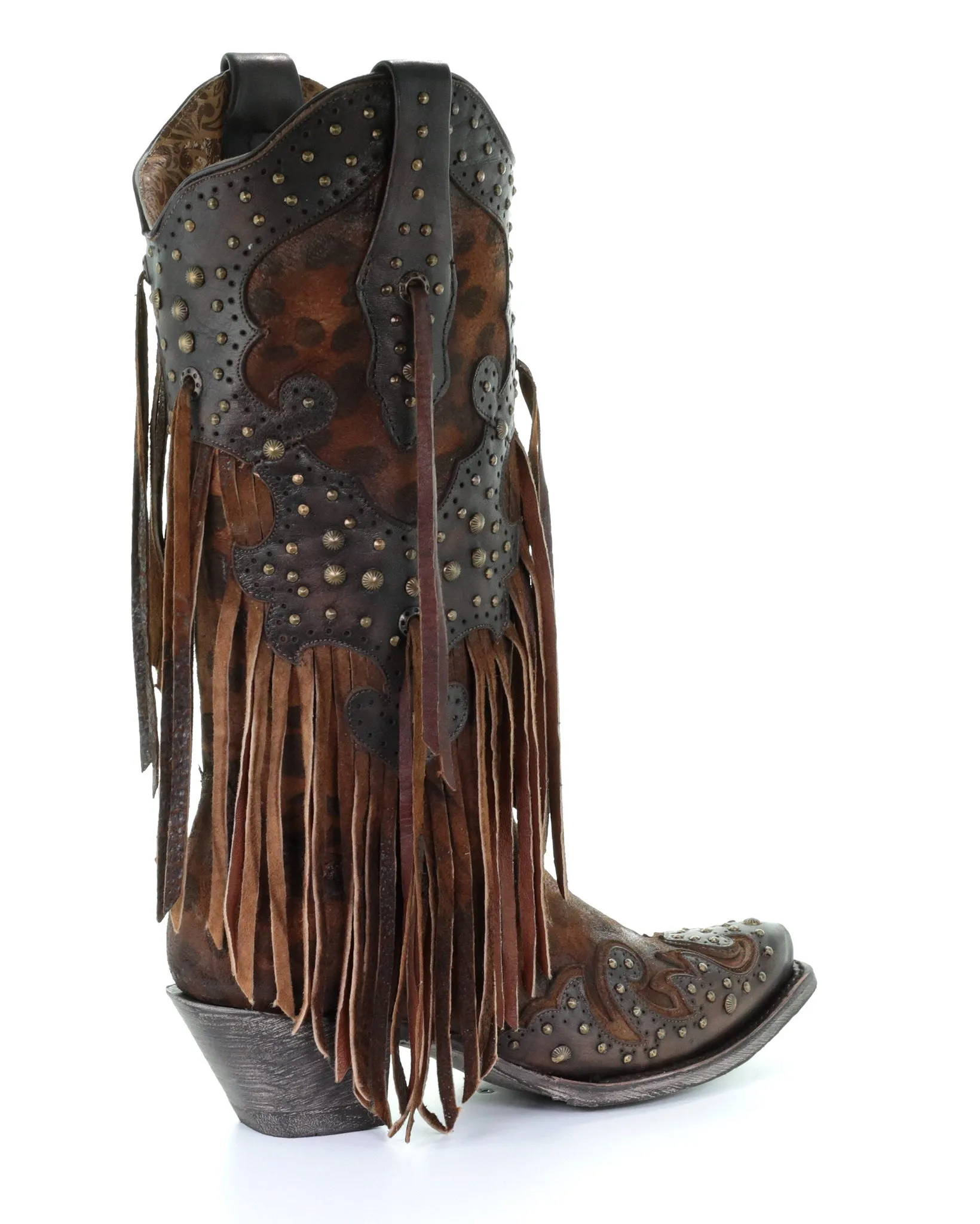 Women's Cheetah and Fringe Western Boots