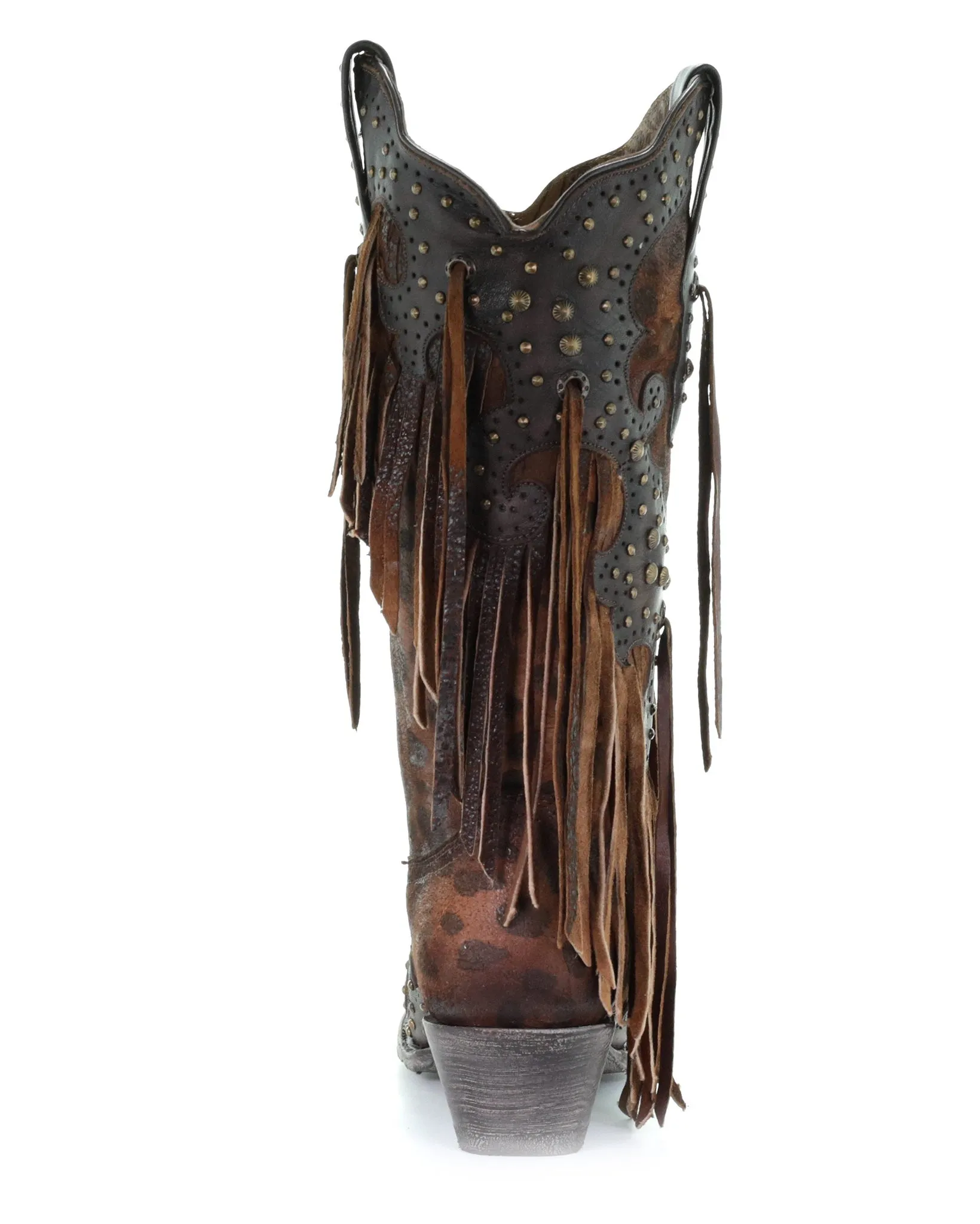 Women's Cheetah and Fringe Western Boots