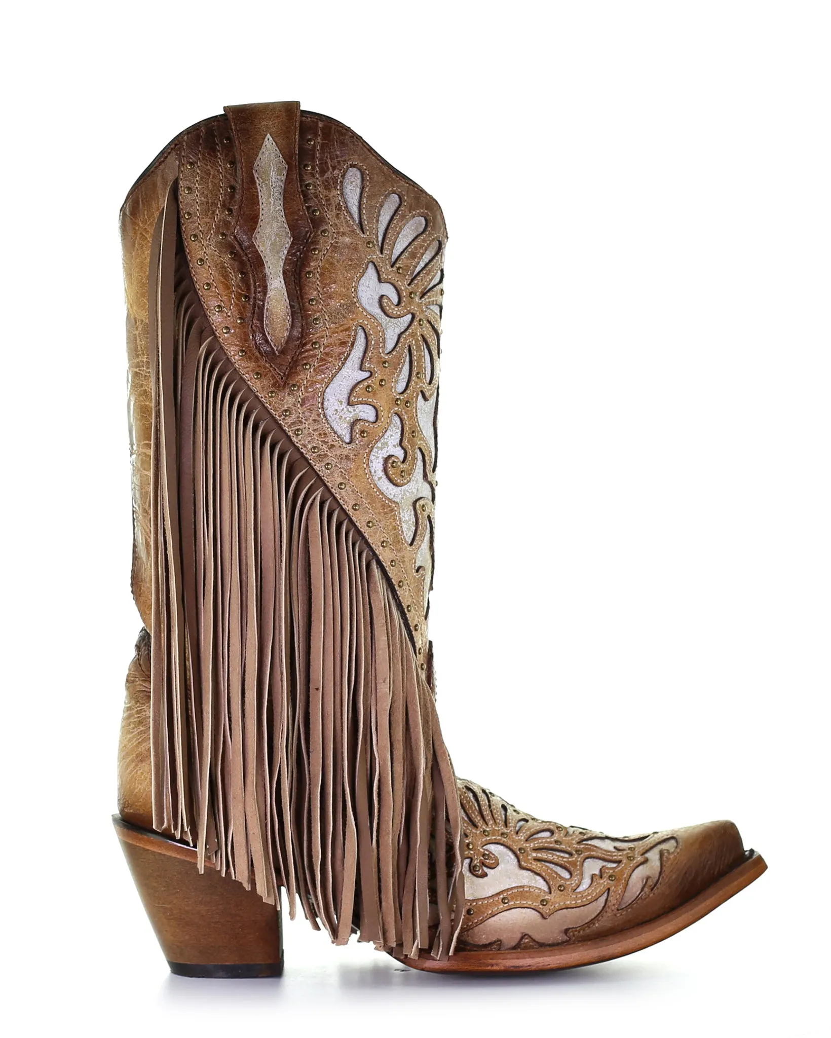 Women's Inlay Fringe Western Boots