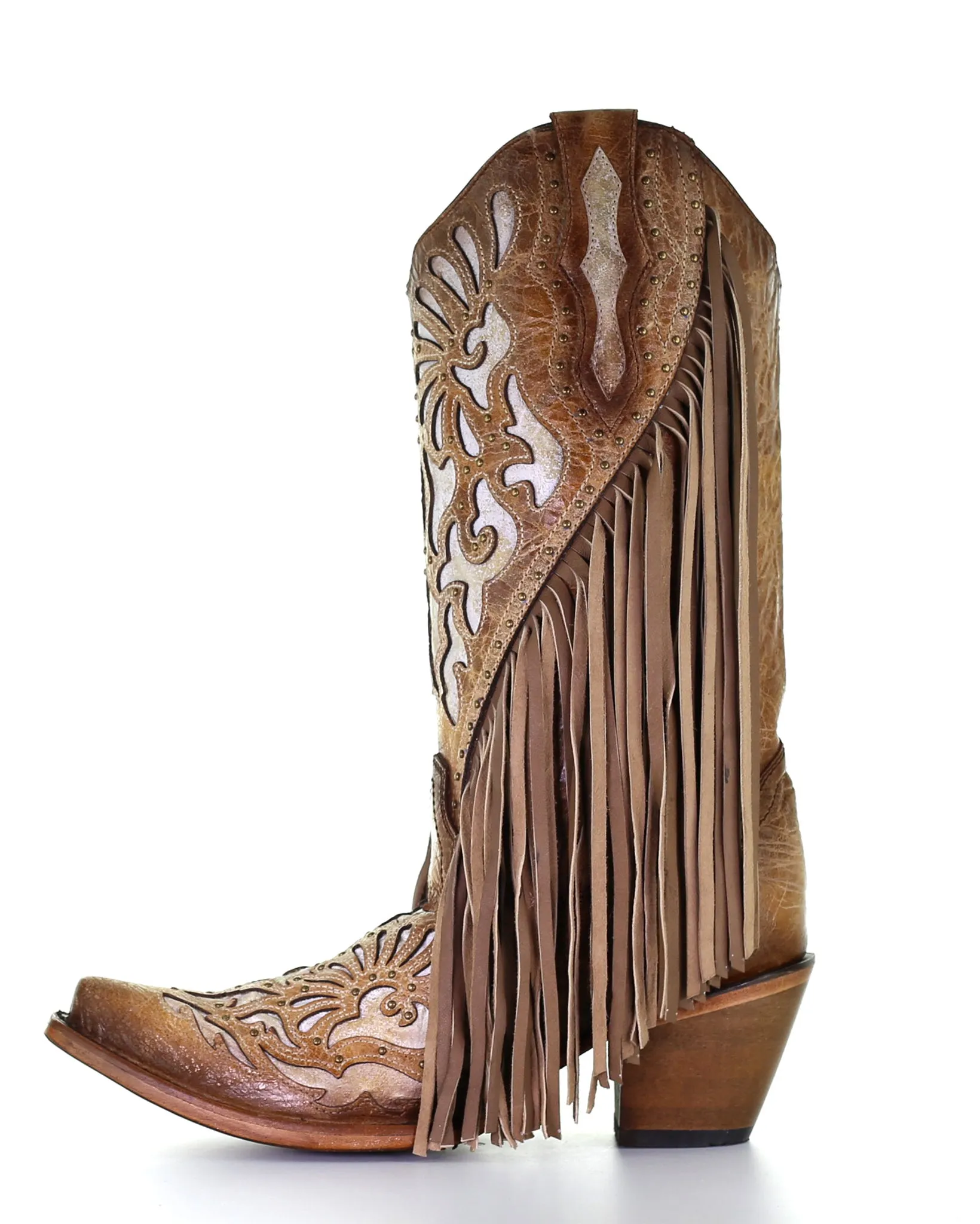 Women's Inlay Fringe Western Boots