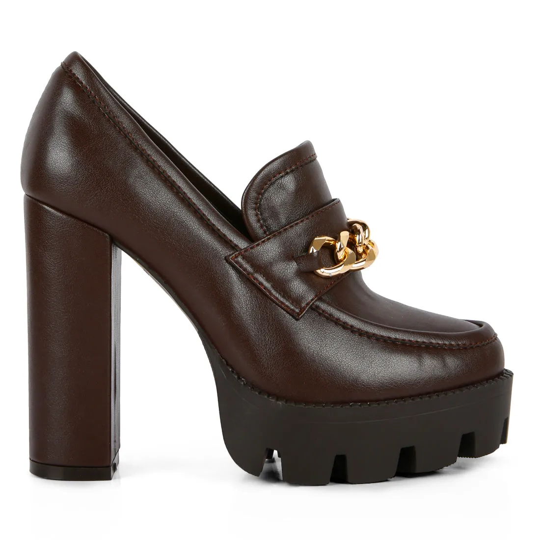 Y2K Chunky High Block Heeled Loafers